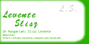 levente slisz business card